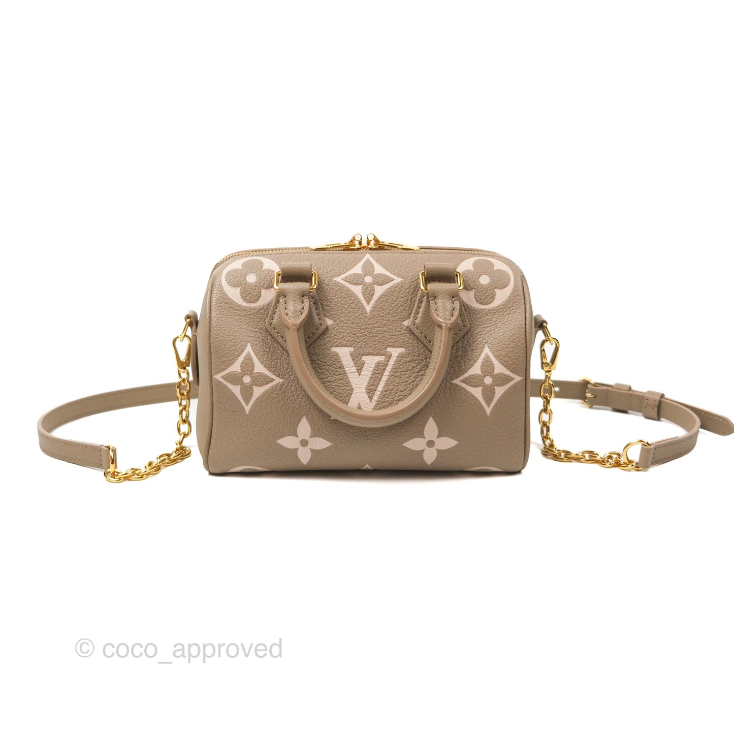 Louis Vuitton Speedy Bandoulière 20 Monogram Empreinte Tourterelle/Cream