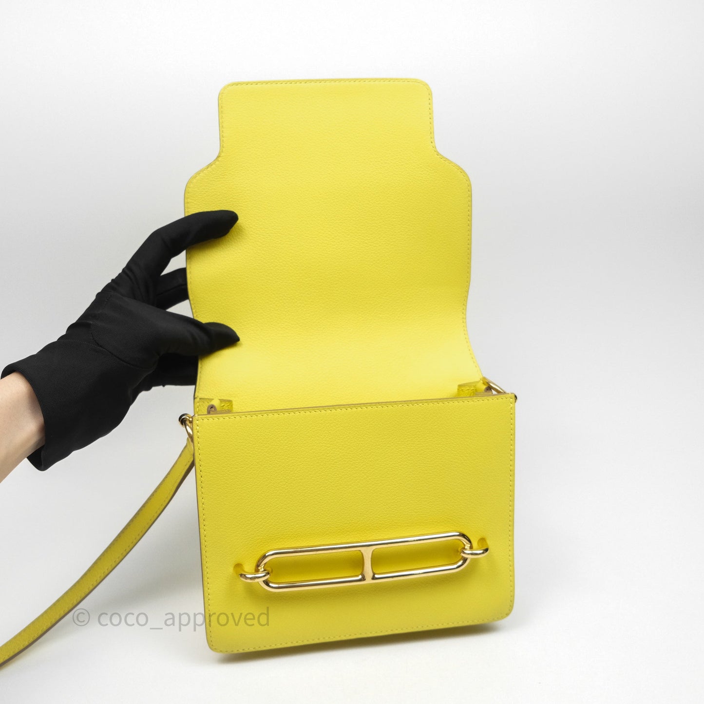 Hermès Roulis Mini 18 Lime 9R Evercolor Gold Hardware
