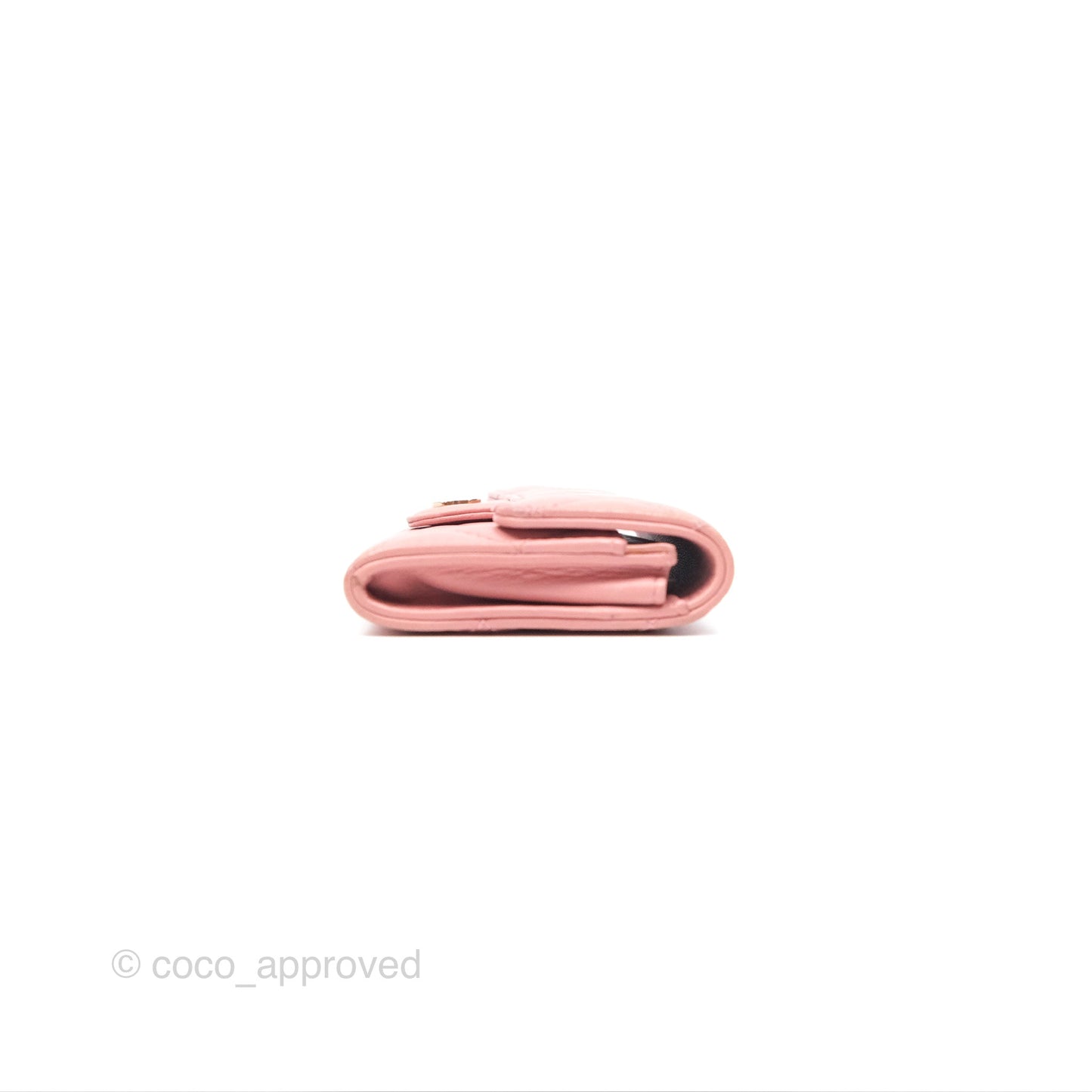 Chanel Classic Flap Card Holder Quilted Pink Lambskin Gold Hardware