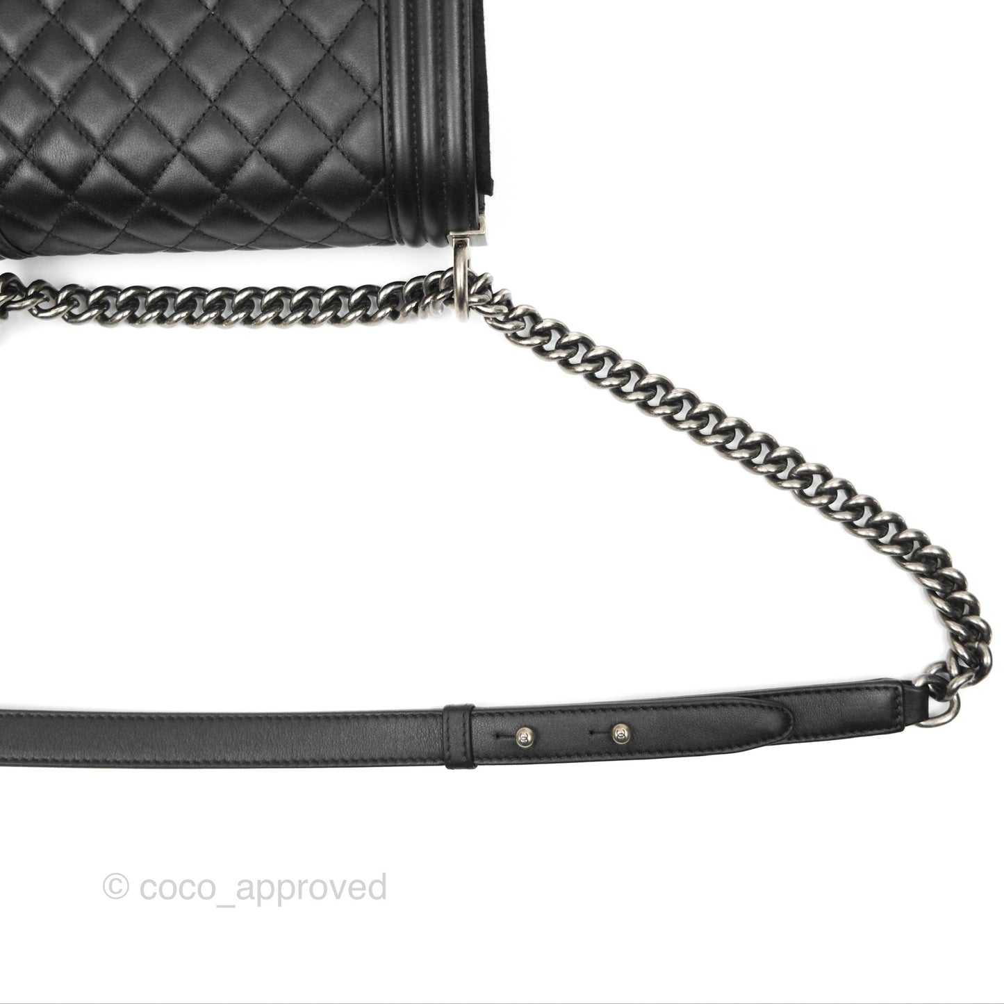 Chanel Small Boy Quilted Black Calfskin Ruthenium Hardware
