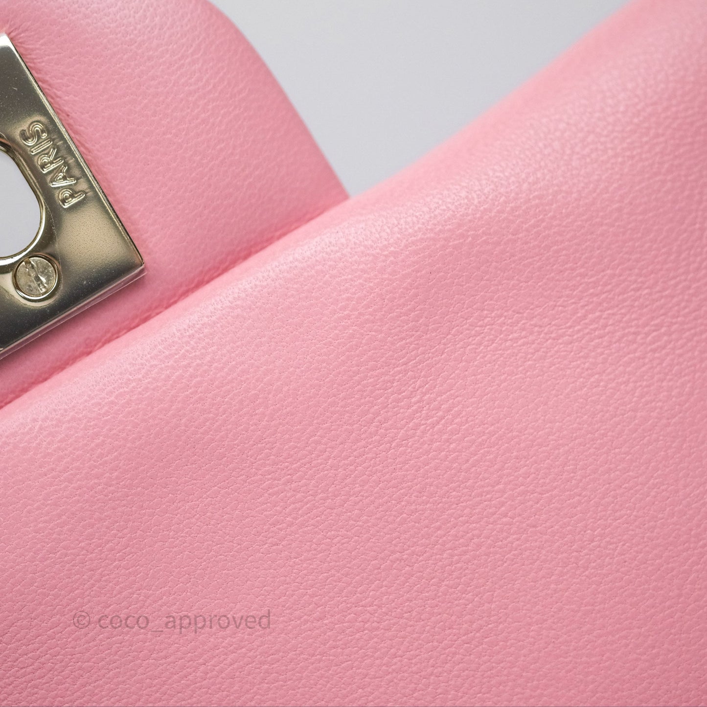Chanel Mini Square Flap Quilted Pink Lambskin Gold Hardware