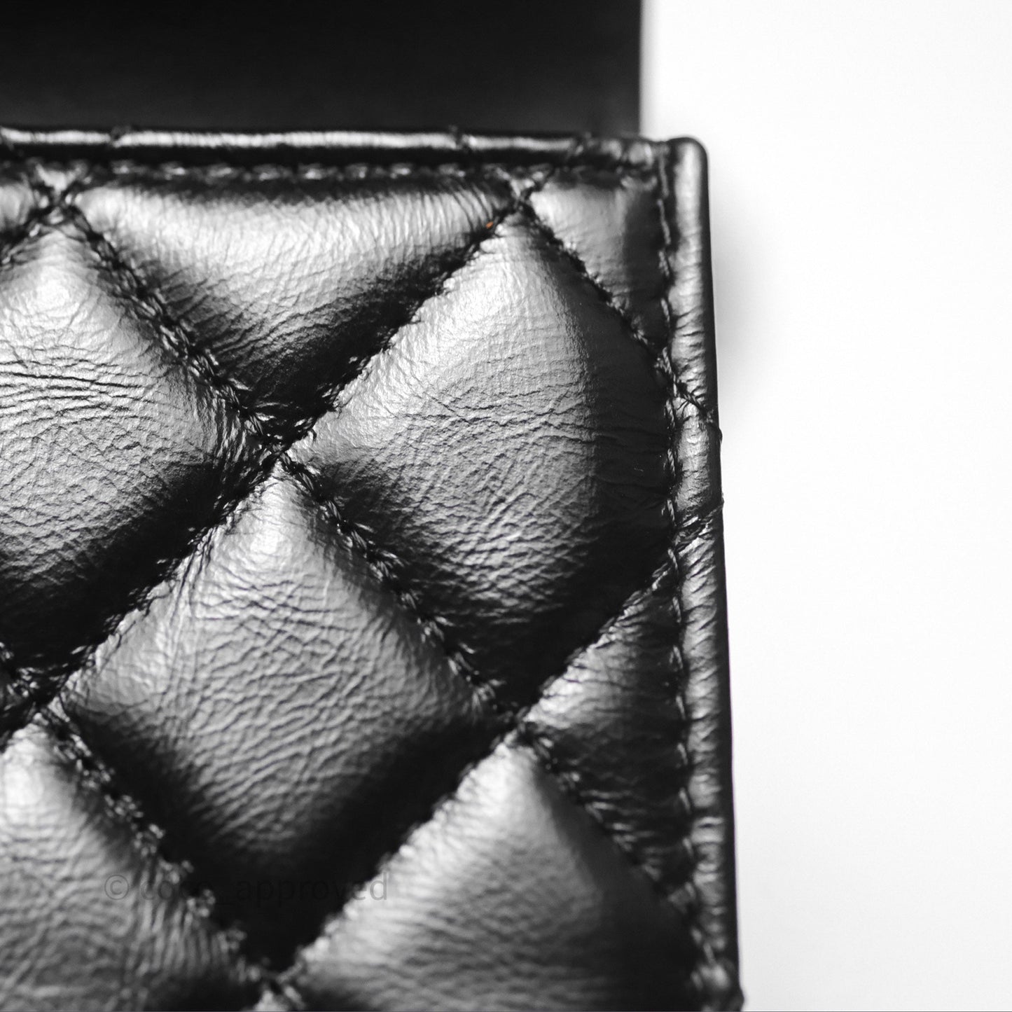 Chanel Mini Crystal Top Handle Wallet On Chain WOC Black Calfskin Gun Metal Hardware 23K