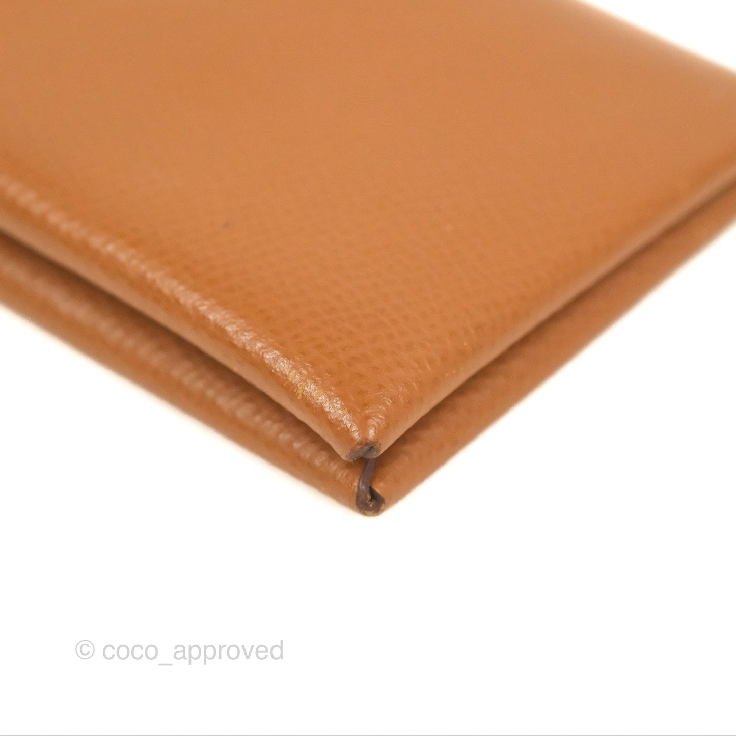 Hermès Calvi Card Holder Gold Epsom
