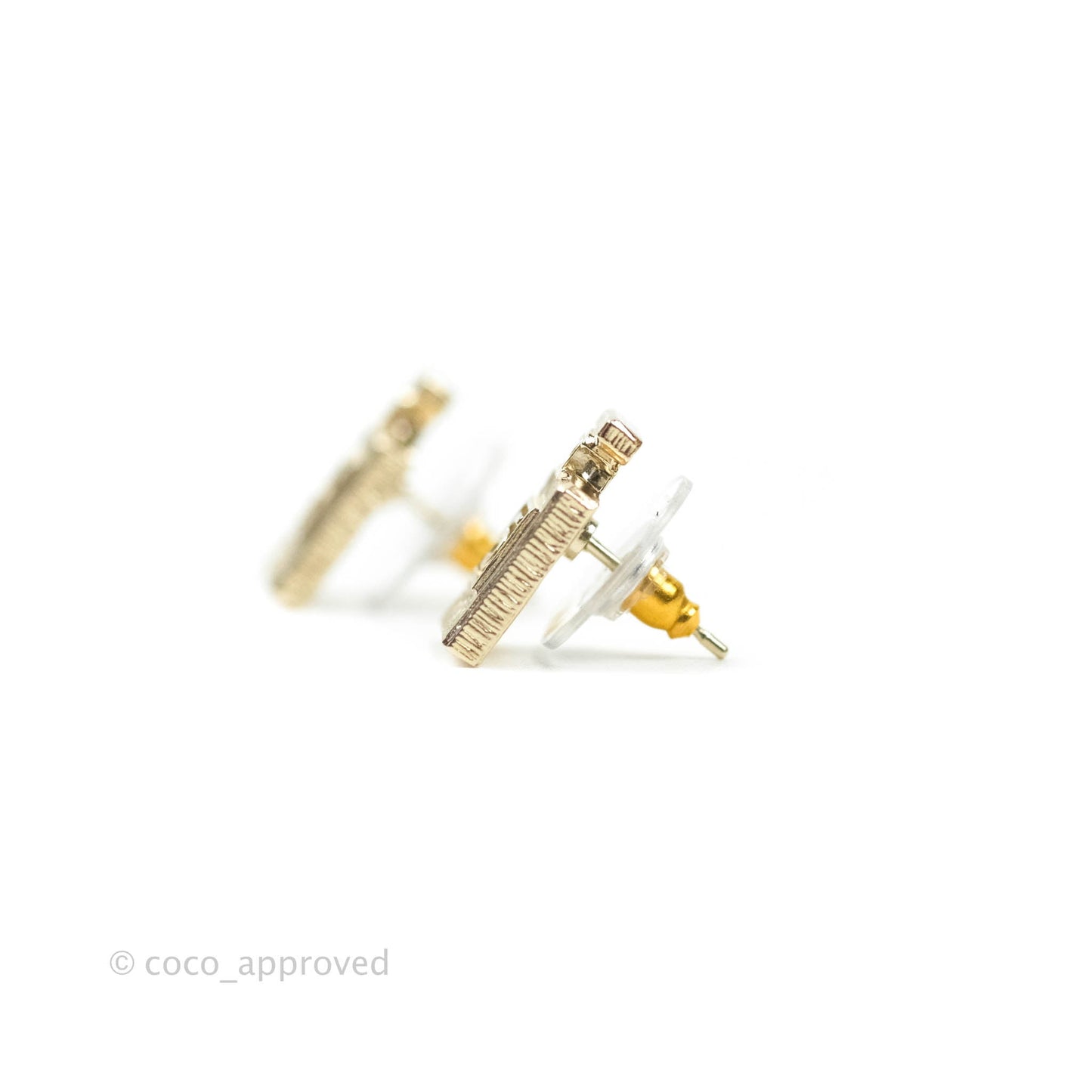 Chanel CC No5 Parfum Earrings Gold Tone 20C
