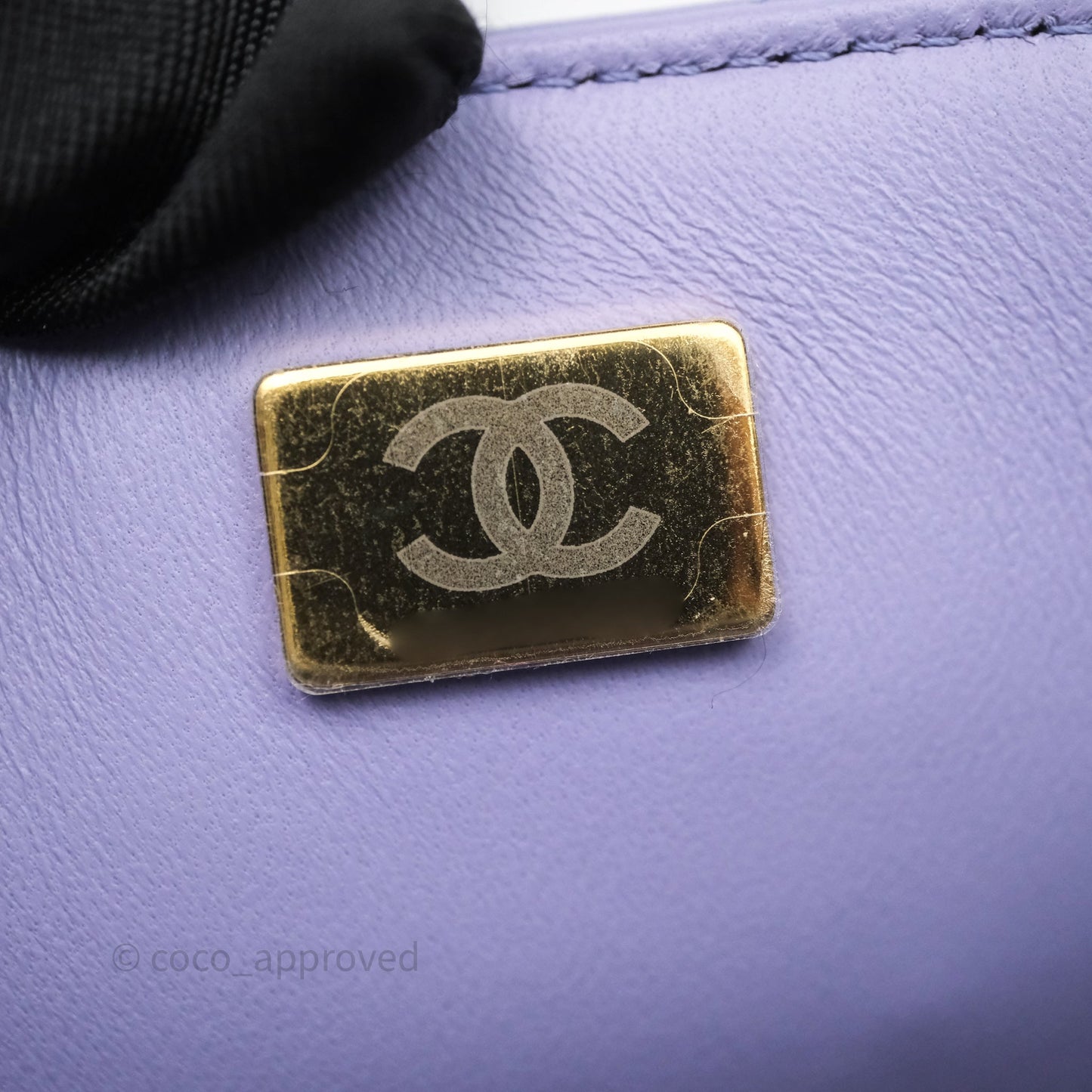 Chanel Top Handle Mini Rectangular Flap Purple Lambskin Gold Hardware
