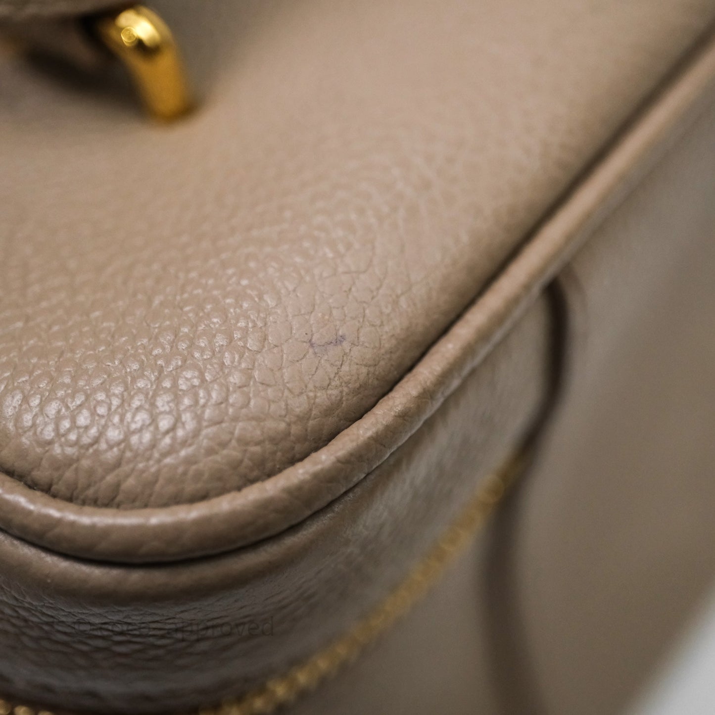 Louis Vuitton Monogram Empreinte Tourterelle Vanity PM Beige Gold Hardware