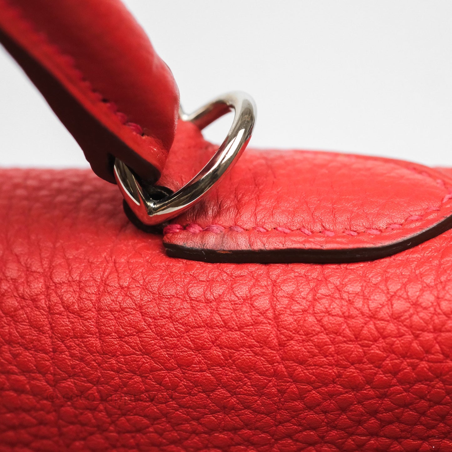 Hermès Kelly 35 Retourne Red Togo Palladium Hardware