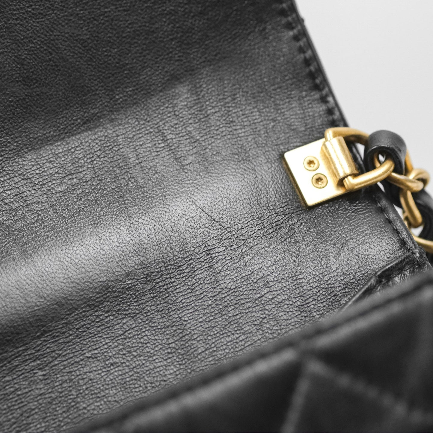 Chanel Mini Wrapped Handle Flap Bag Black Crumpled Lambskin Aged Gold Hardware 21S