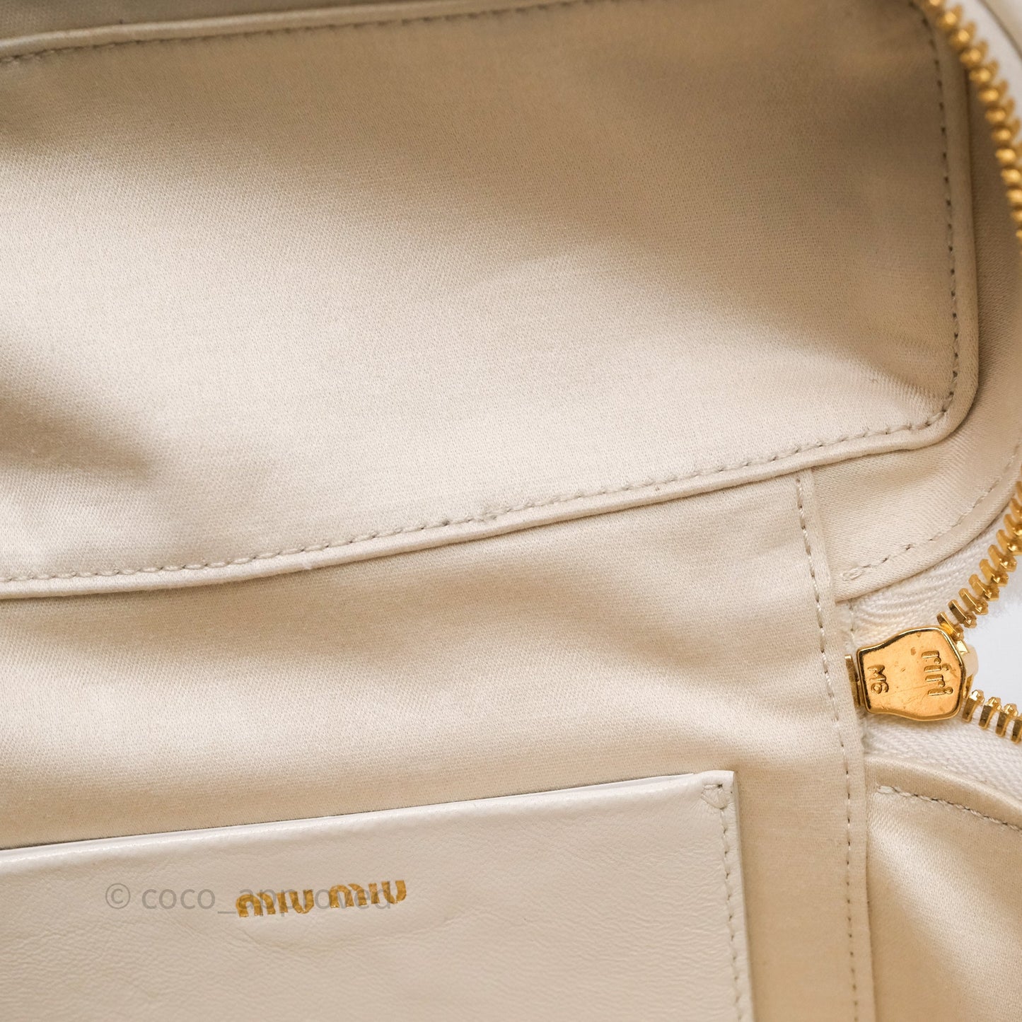 Miu Miu Shearling Vanity Case White Gold Hardware