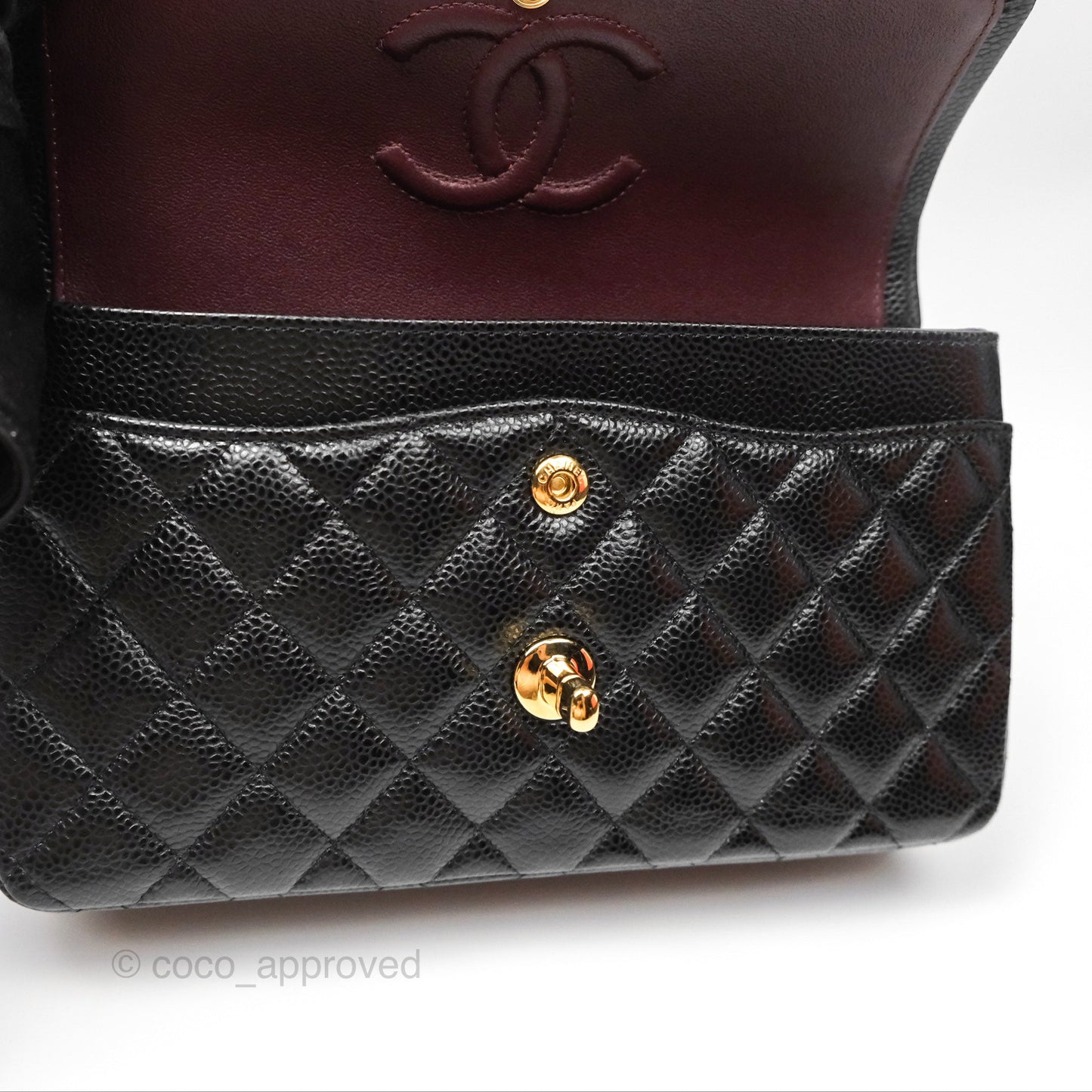 Chanel Small Classic Flap Quilted Black Caviar Gold Hardware