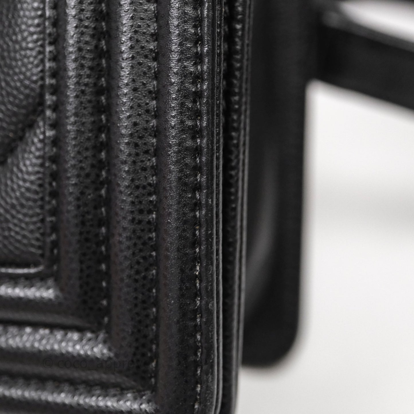 Chanel Medium Boy Chevron Black Caviar Ruthenium Hardware