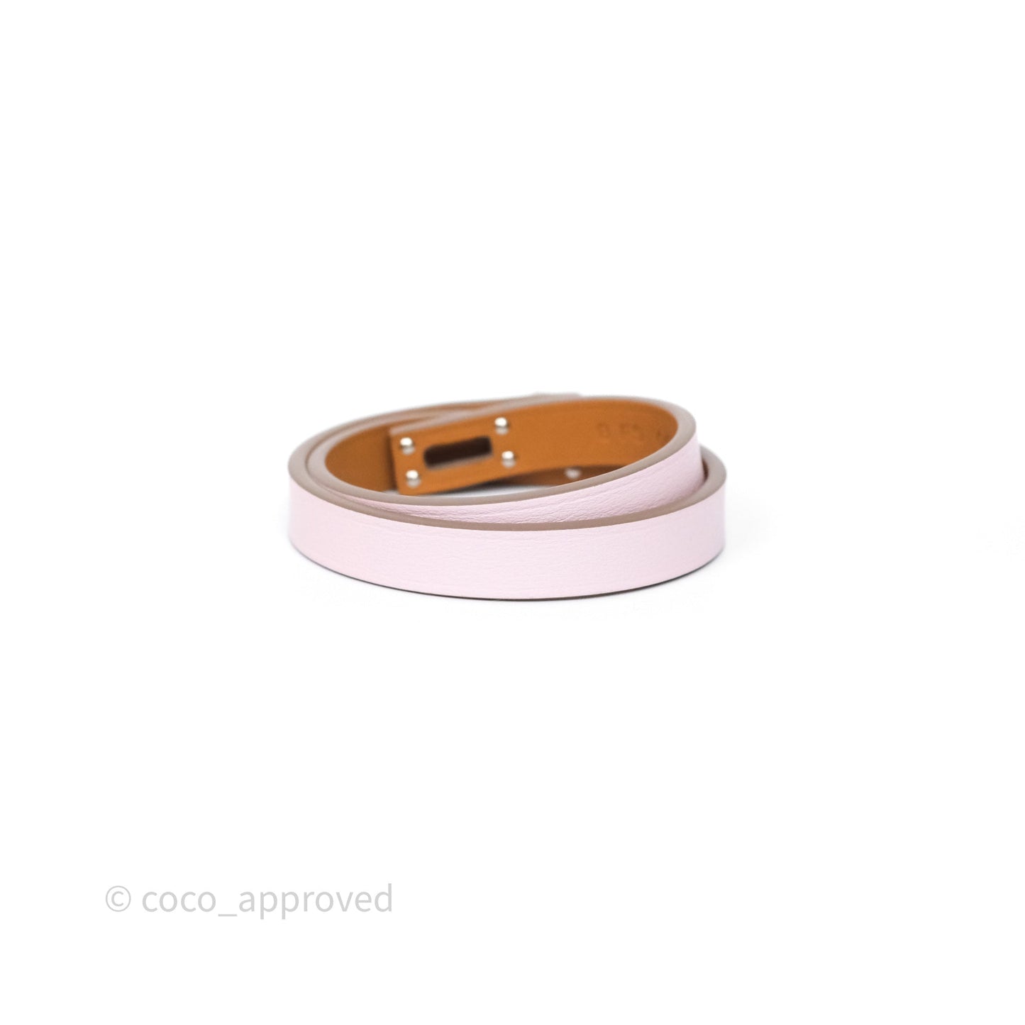 Hermès Kelly Double Tour Bracelet Mauve Pâle Swift Palladium Hardware