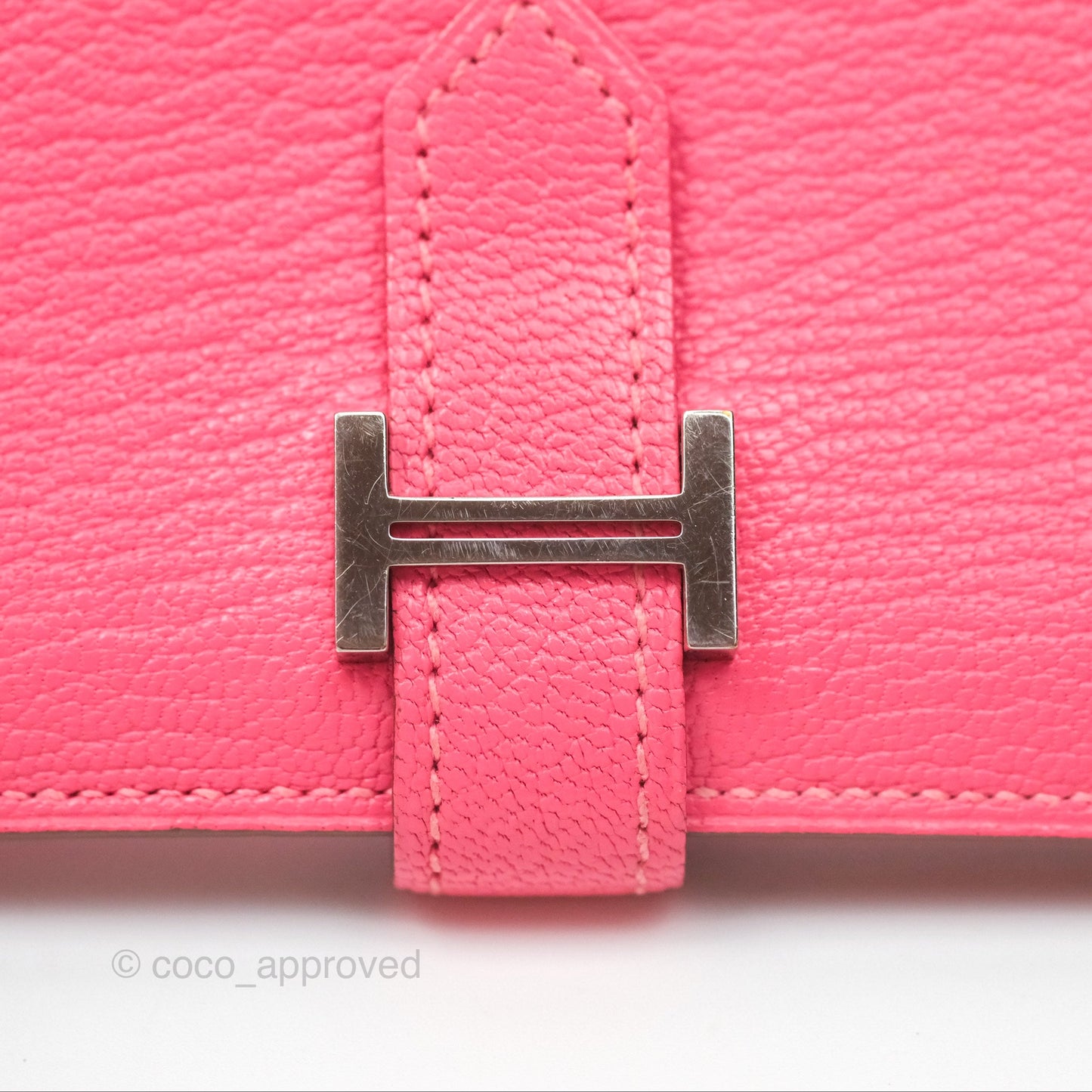 Hermès Bearn Mini Wallet Rose Lipstick U5 Chevre Mysore Palladium Hardware