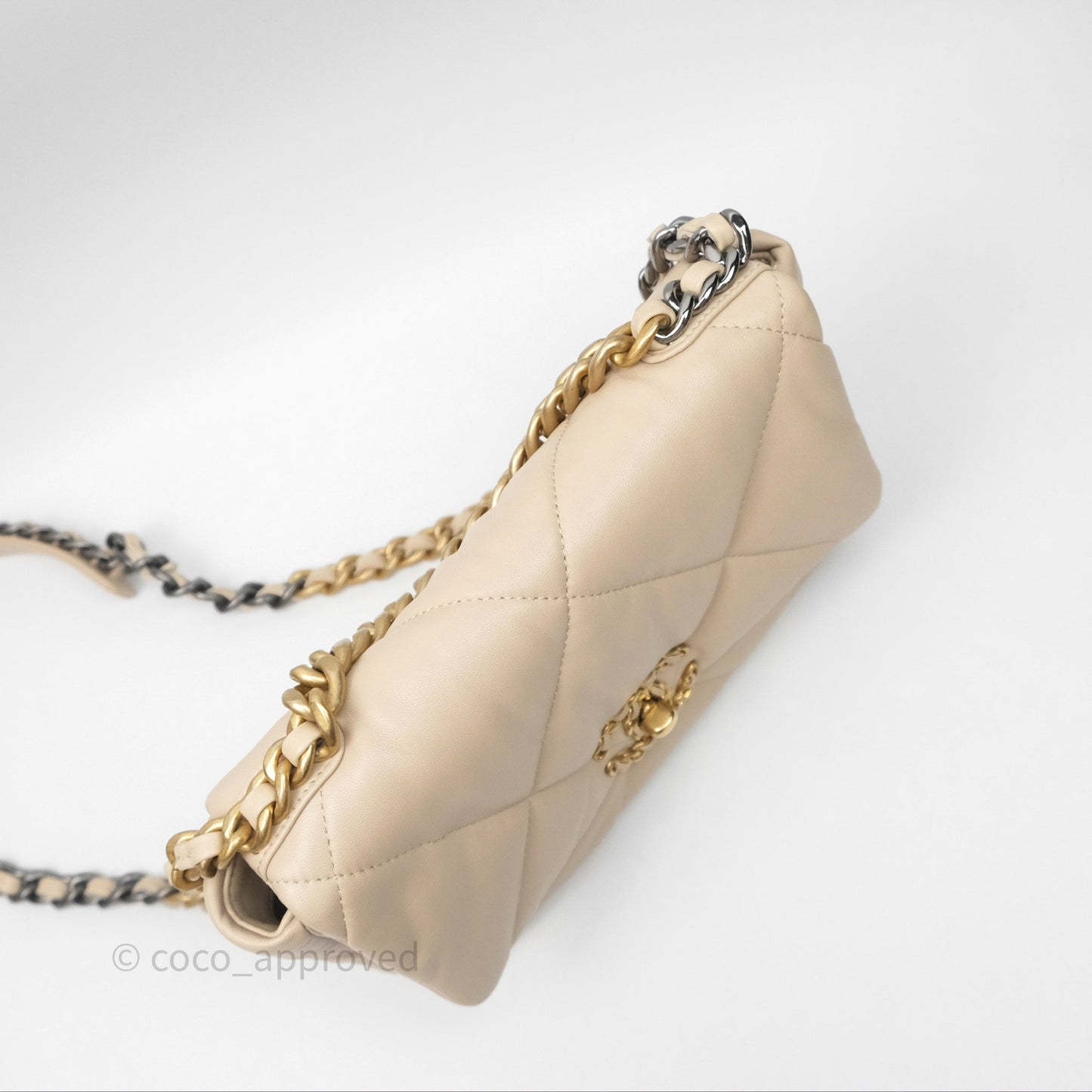 Chanel 19 Small Beige Mixed Hardware