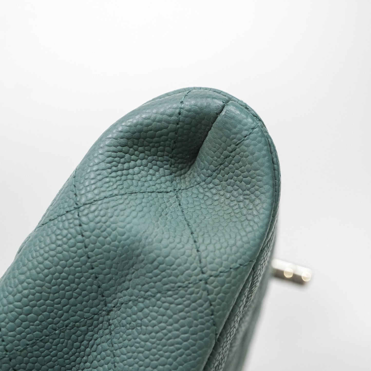 Chanel Quilted Clutch with Chain Green Caviar Gold Hardware