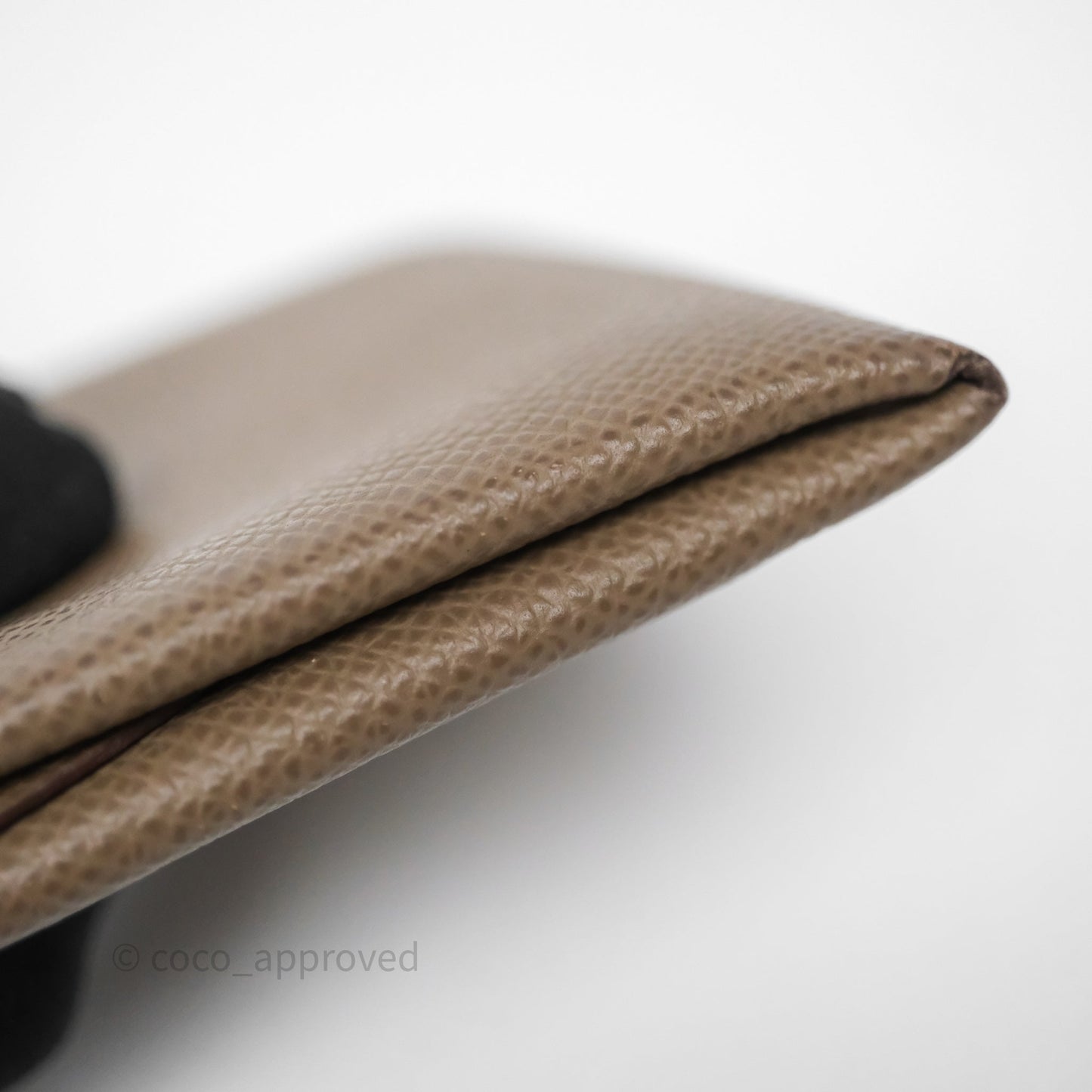 Hermès Calvi Duo Compact Card Holder Etoupe 18 Epsom