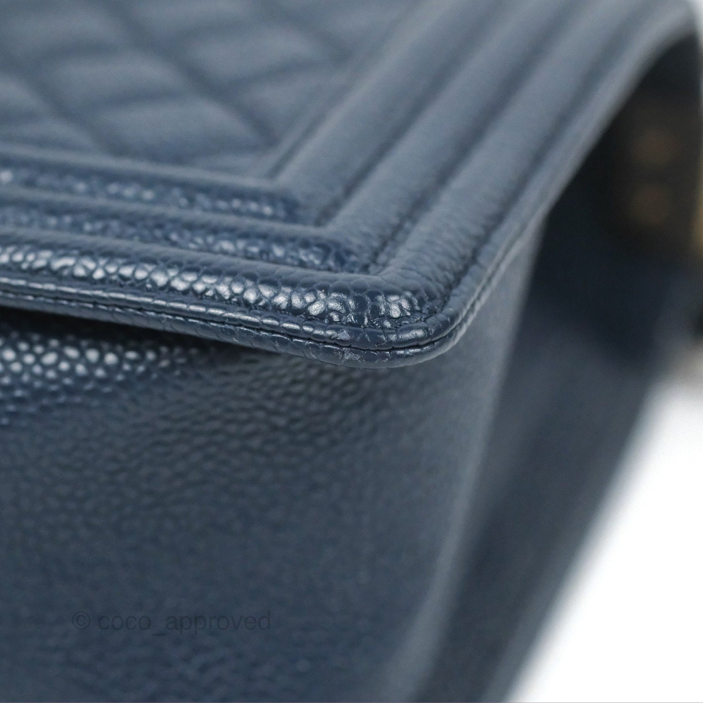 Chanel Quilted Medium Boy Navy Caviar Gold Hardware