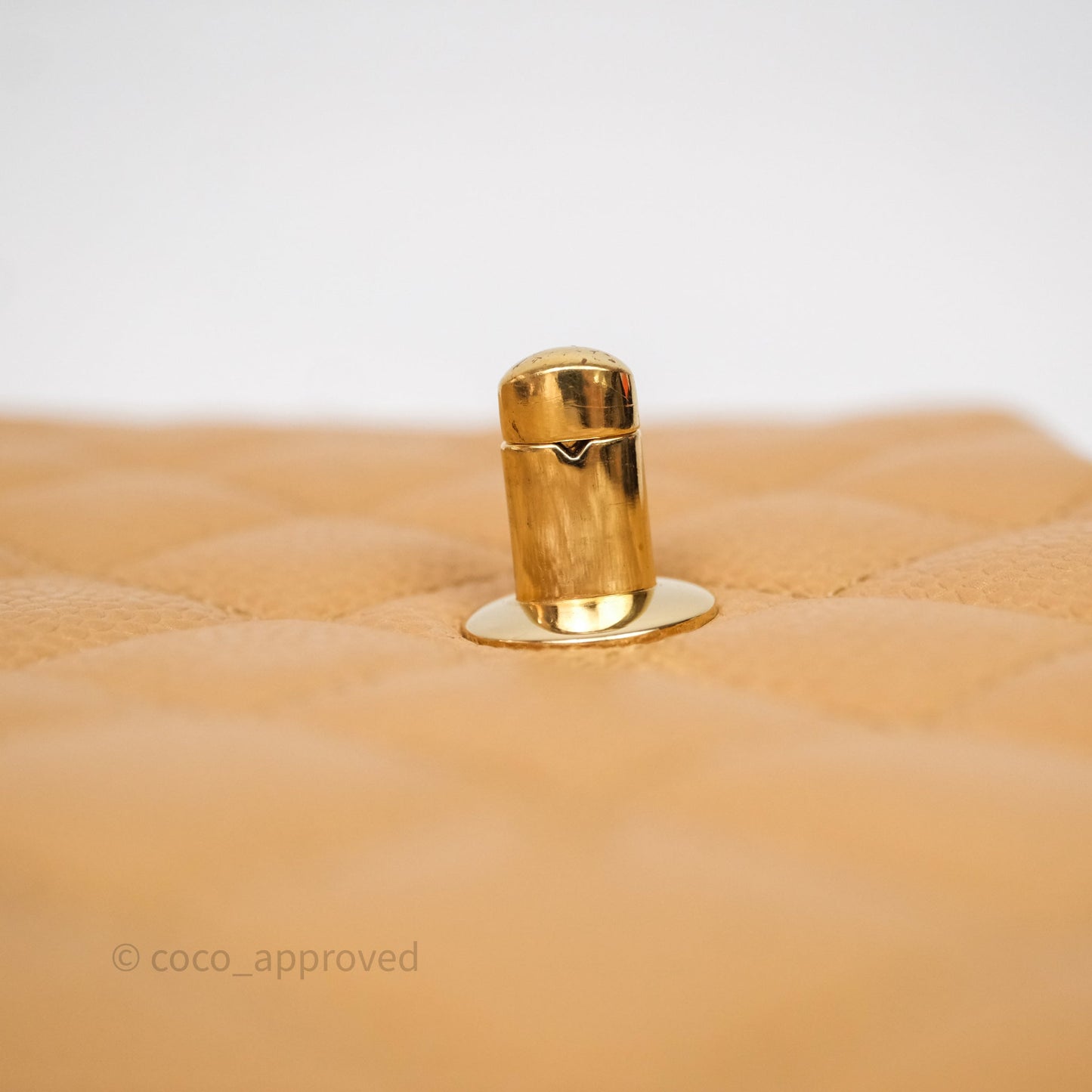 Chanel Vintage Mini Square Beige Caviar Gold Hardware
