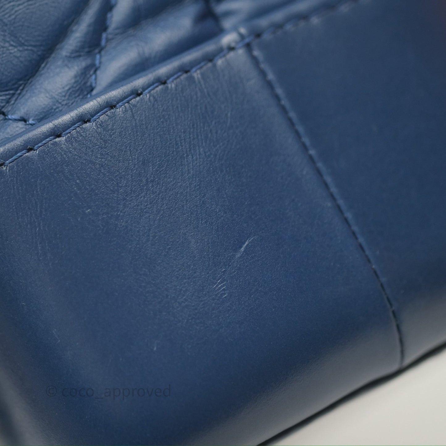 Chanel Small Gabrielle Backpack Blue Aged Calfskin