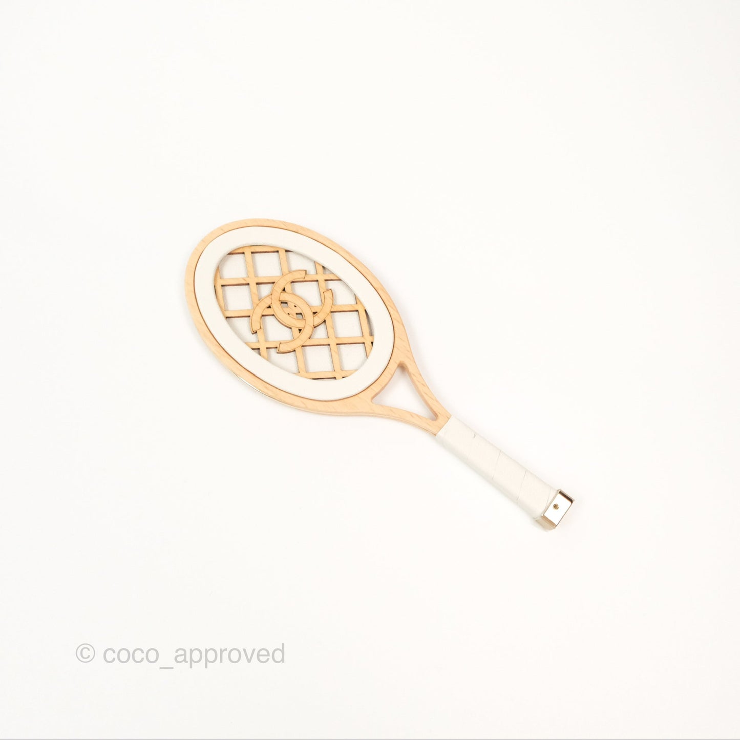 Chanel Mini Tennis Racket Clutch with Chain Blue White Cotton 23C