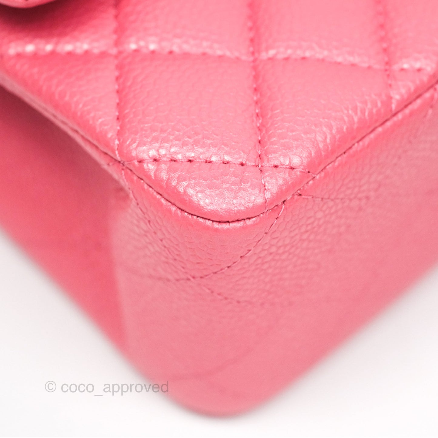 Chanel Medium Classic Flap Quilted Iridescent Pink Caviar Gold Hardware 18S
