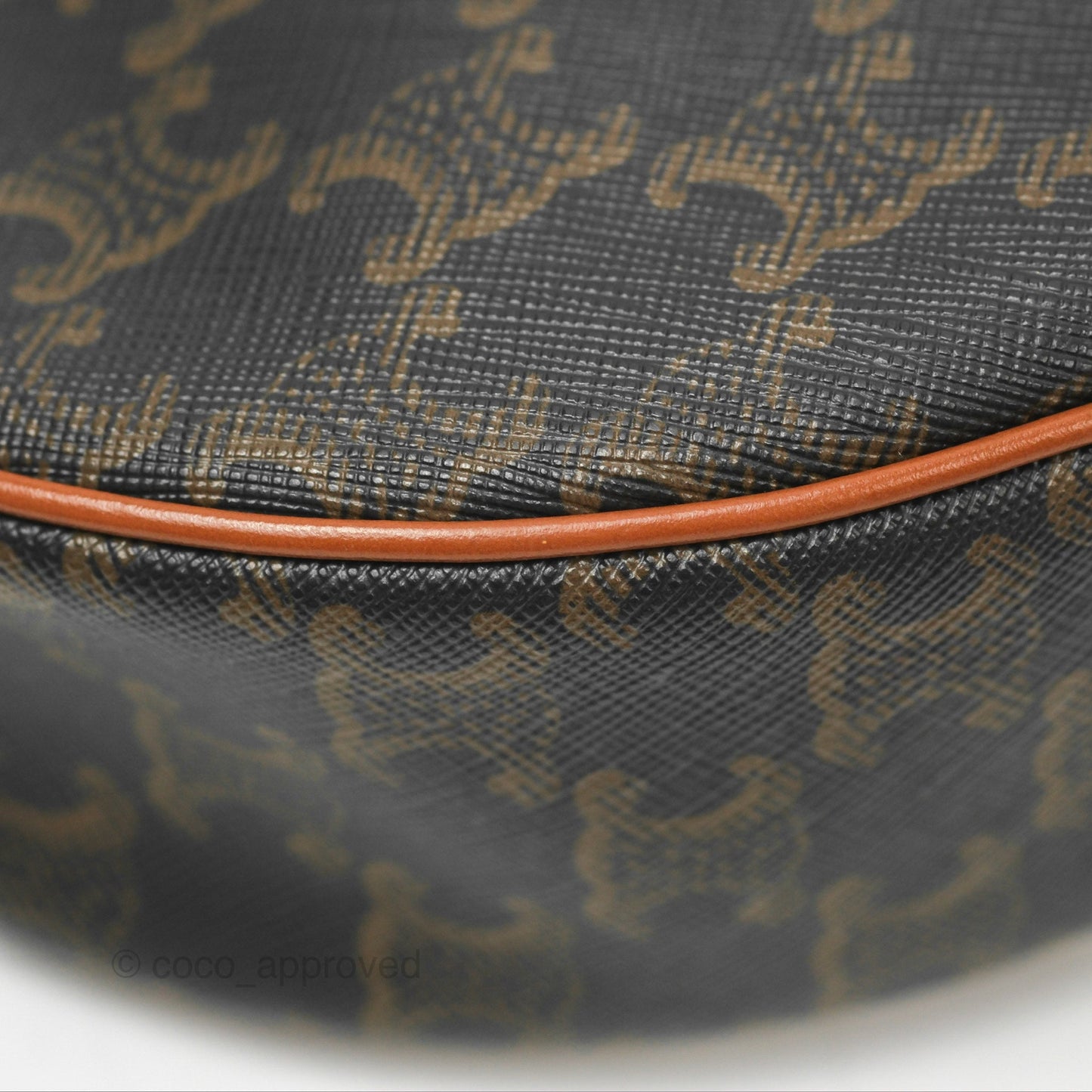 Celine Ava Bag In Triomphe Canvas Calfskin Tan