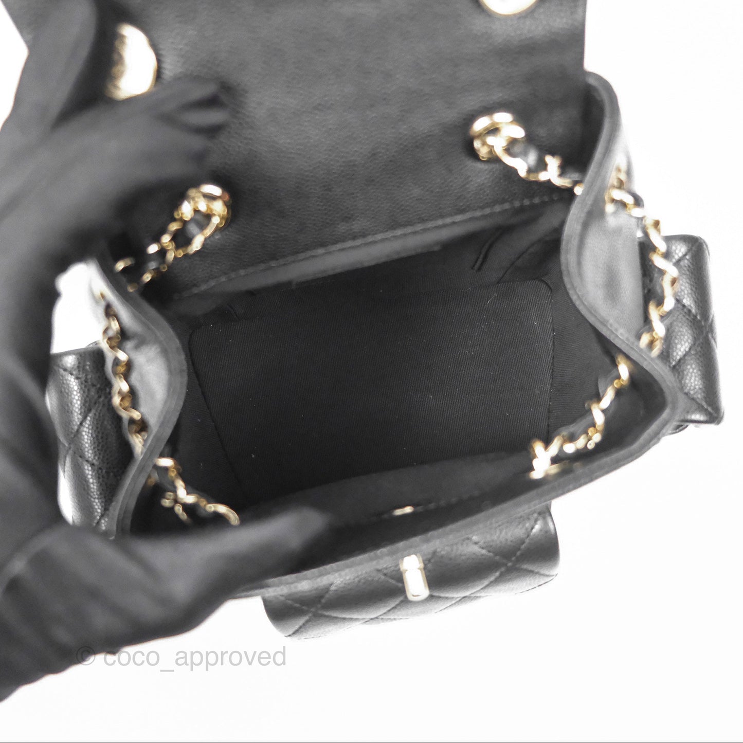Chanel Small Duma Backpack Caviar Black Gold Hardware 23K