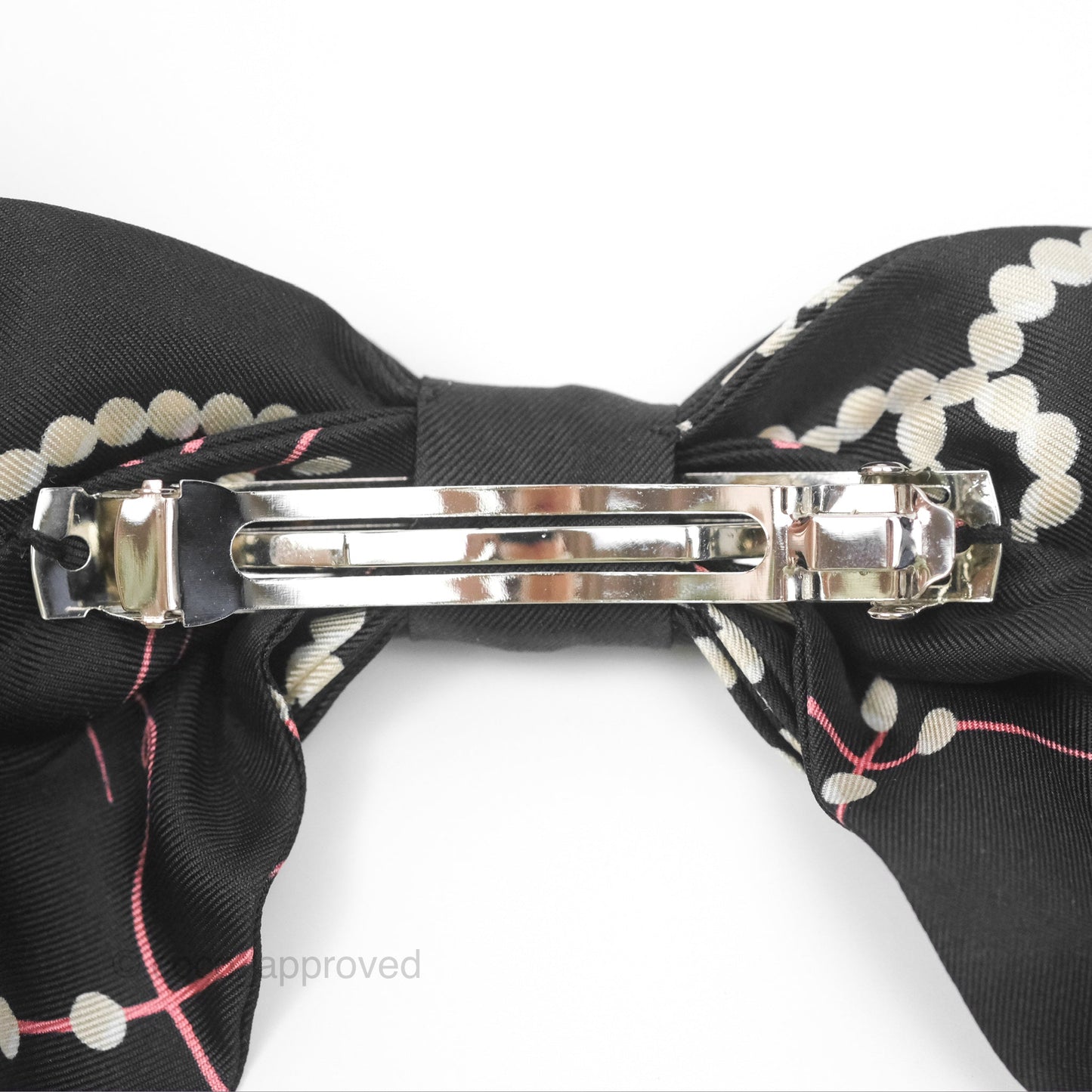 Chanel Bow Silk Hair Accessory Black