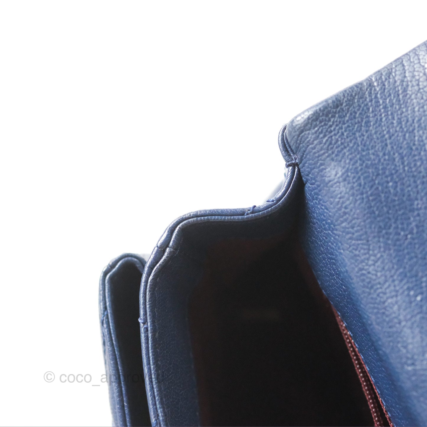 Chanel Quilted Small Double Carry Waist Chain Flap Dark Blue Shiny Goatskin