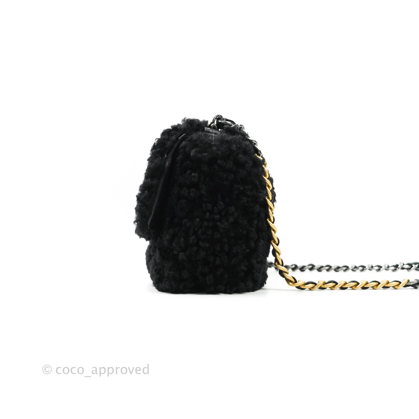 Chanel 19 Medium Shearling Black Mixed Hardware 20A