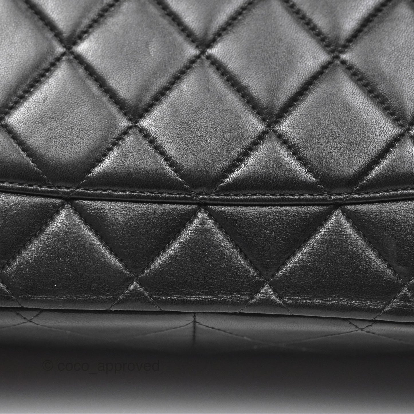 Chanel Vintage Jumbo Single Flap Black Lambskin 24K Gold Hardware