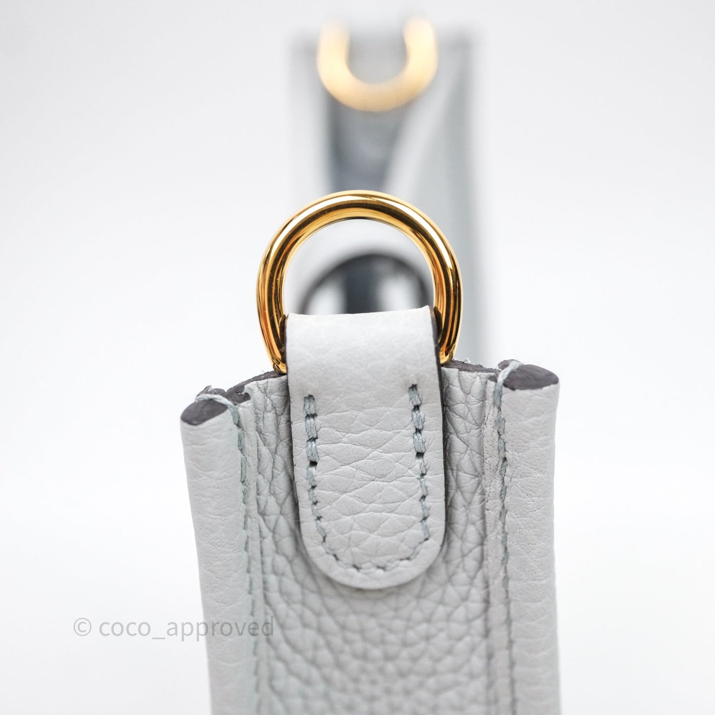Hermès Mini Evelyne 16 Bleu Pale 08 Clemence Gold Hardware
