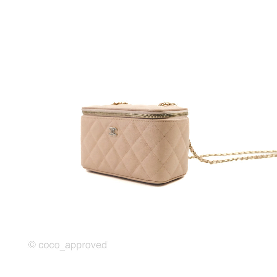 Chanel Classic Vanity with Chain Light Pink Caviar Gold Hardware