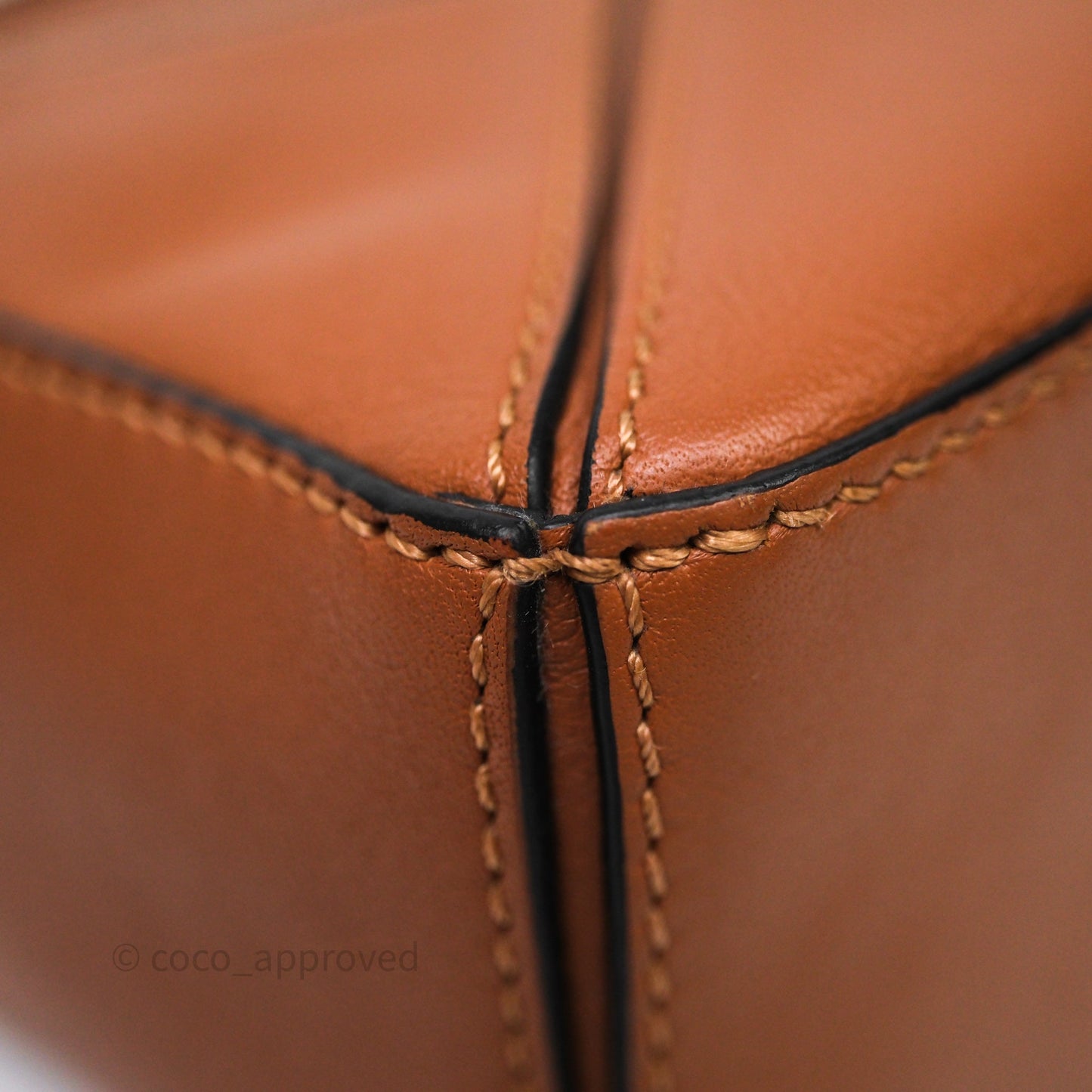 Loewe Mini Puzzle Bag Tan Calfskin Palladium Hardware