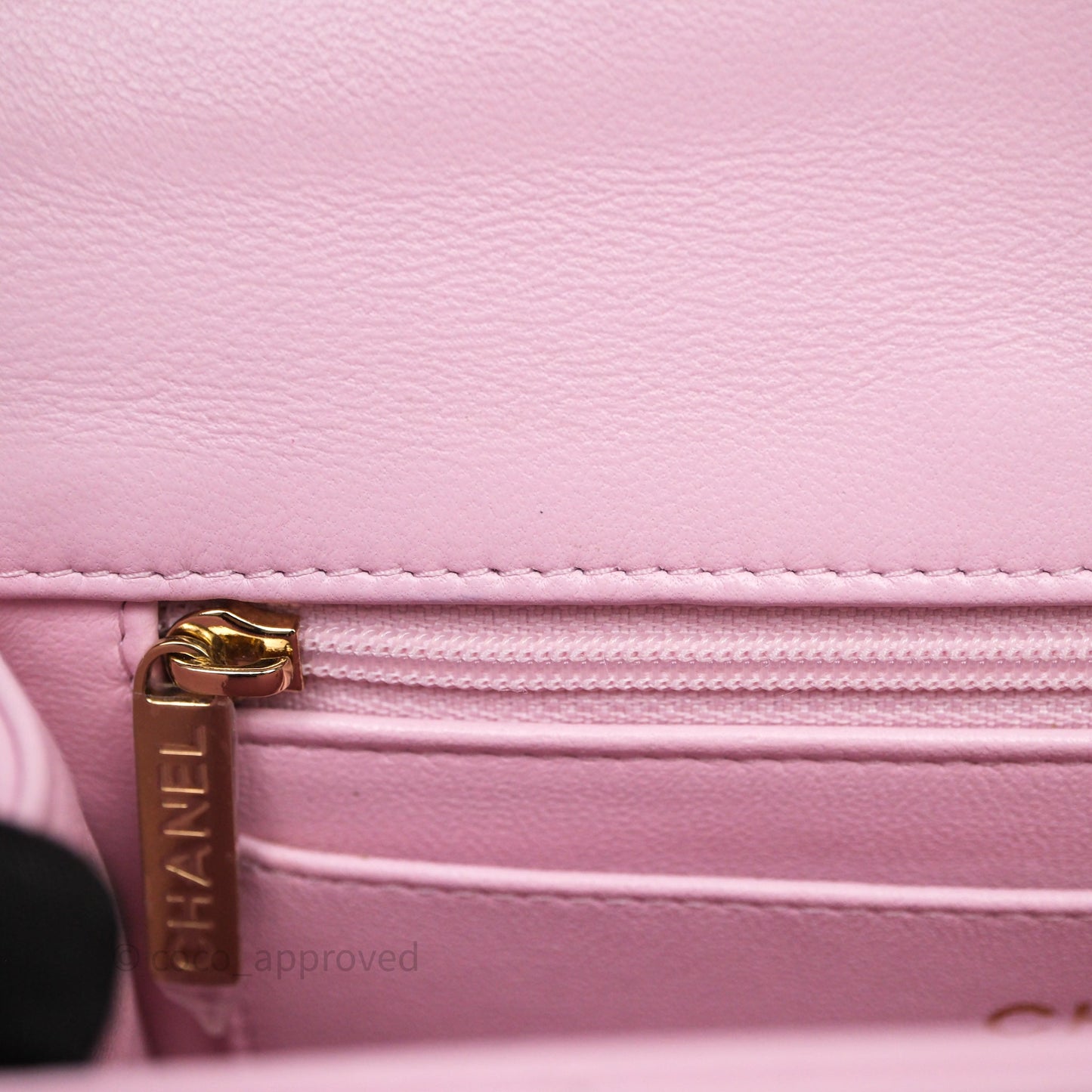 Chanel Top Handle Mini Rectangular Flap Pink Lambskin Gold Hardware
