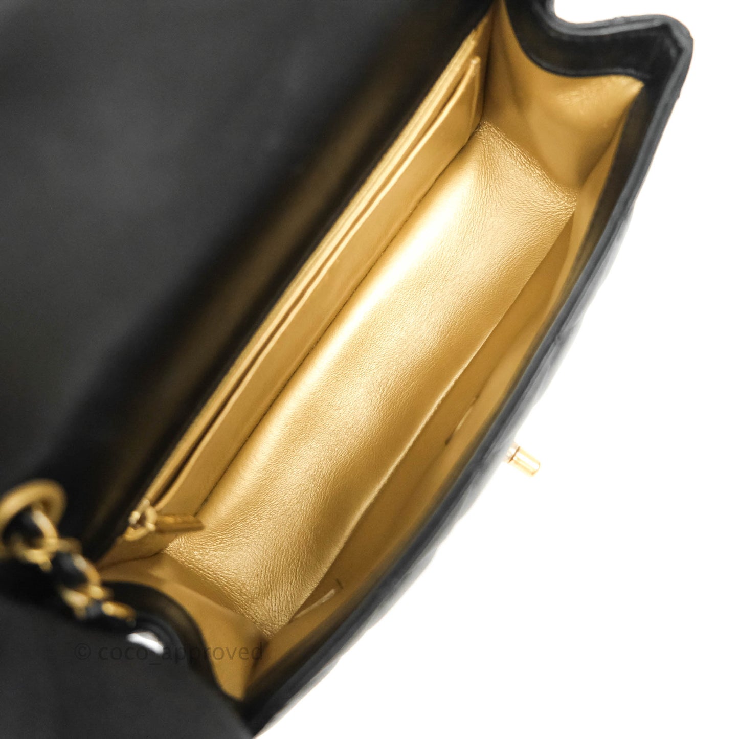 Chanel Mini Rectangular Pearl Crush Quilted Black Lambskin Gold Hardware