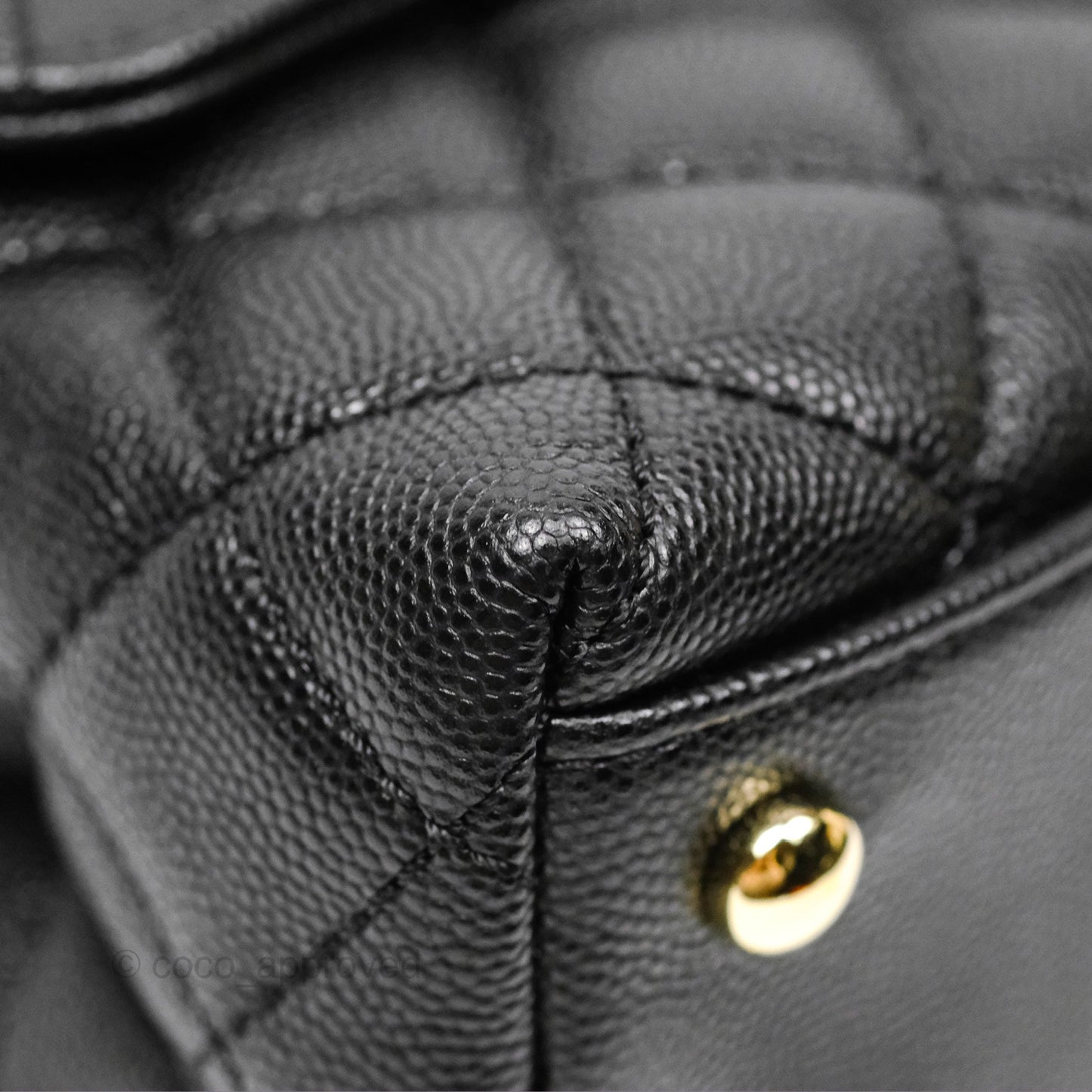 Chanel Small Coco Handle Black Caviar Gold Hardware