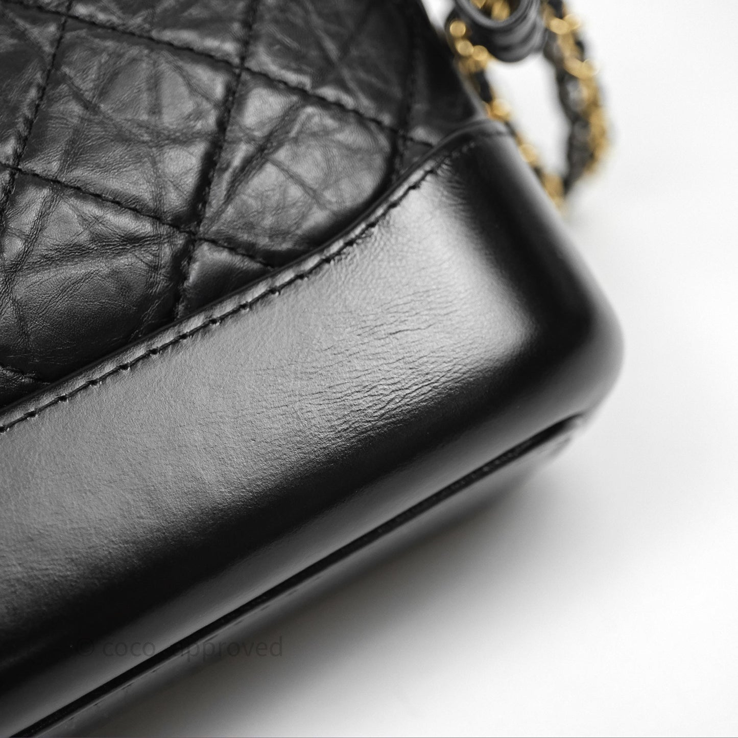 Chanel Small Gabrielle Hobo Quilted Black Aged Calfskin