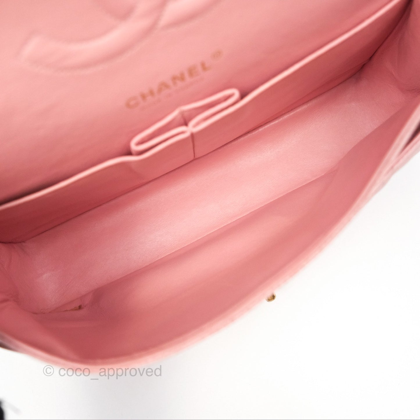 Chanel Vintage Classic M/L Medium Flap Quilted Sakura Pink Caviar 24K Gold Hardware