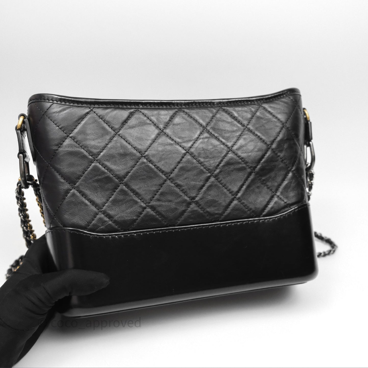 Chanel New Medium Gabrielle Hobo Quilted Black Aged Calfskin