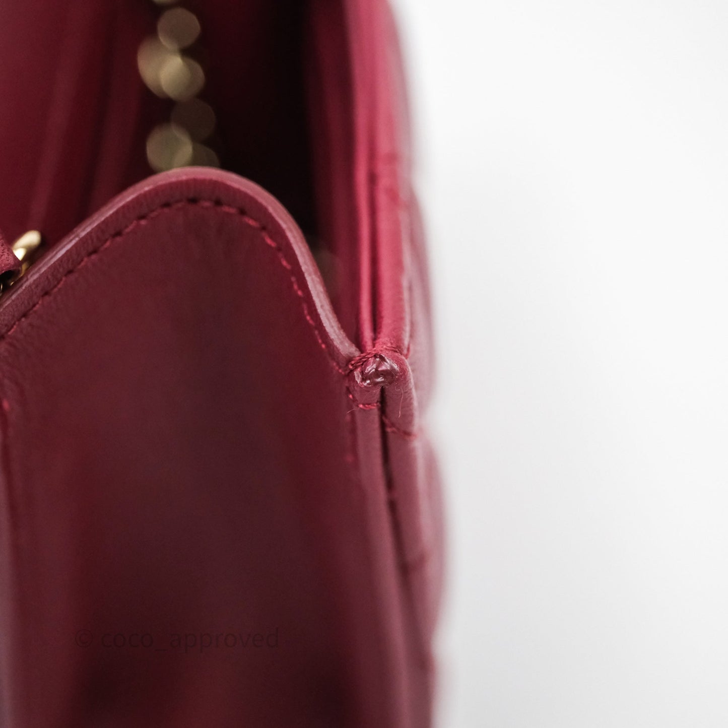 Chanel Mini Top Handle Flap Bag Red Lambskin Gold Hardware