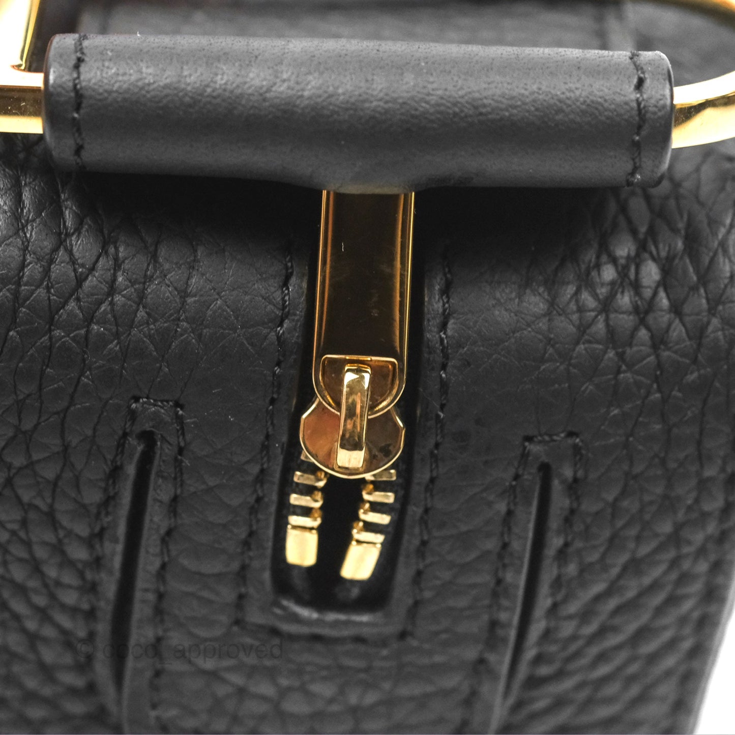 Delvaux Cool Box Nano Taurillon Soft Grained Calfskin Black Gold Hardware