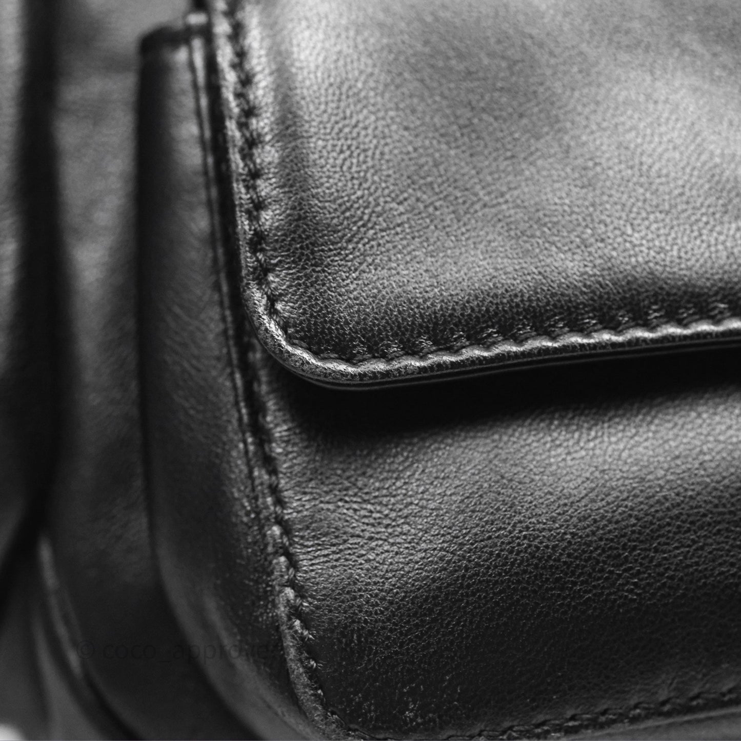 Miu Miu Nappa Leather Pocket Bag Black Lambskin Gold Hardware