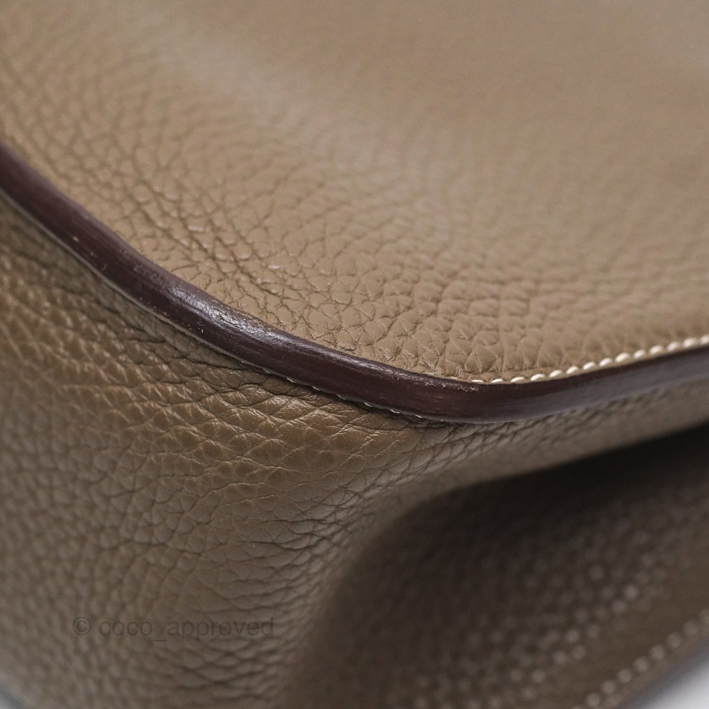 Hermès Halzan 31 Etoupe Clemence Palladium Hardware