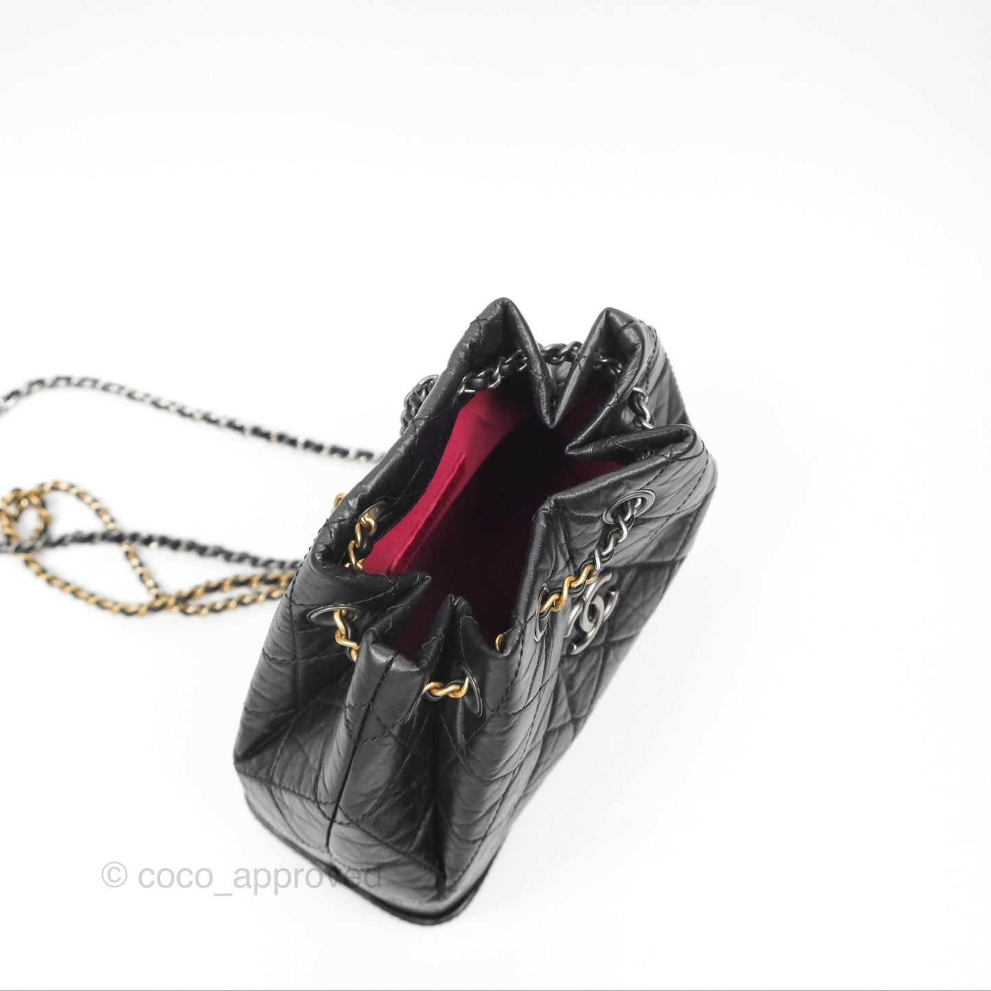 Chanel Small Gabrielle Backpack Black Aged Calfskin