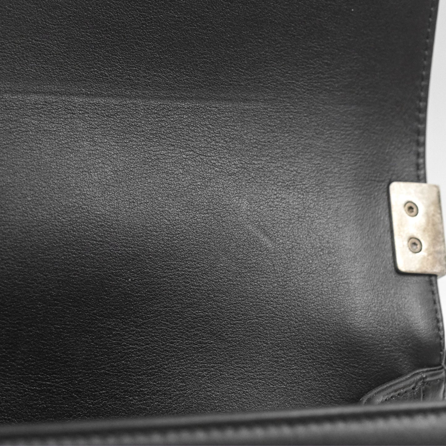 Chanel Small Boy Black Calfskin Ruthenium Hardware