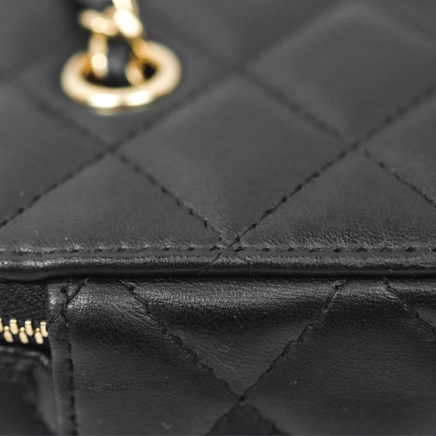 Chanel Vanity Rectangular Black Lambskin Gold Hardware