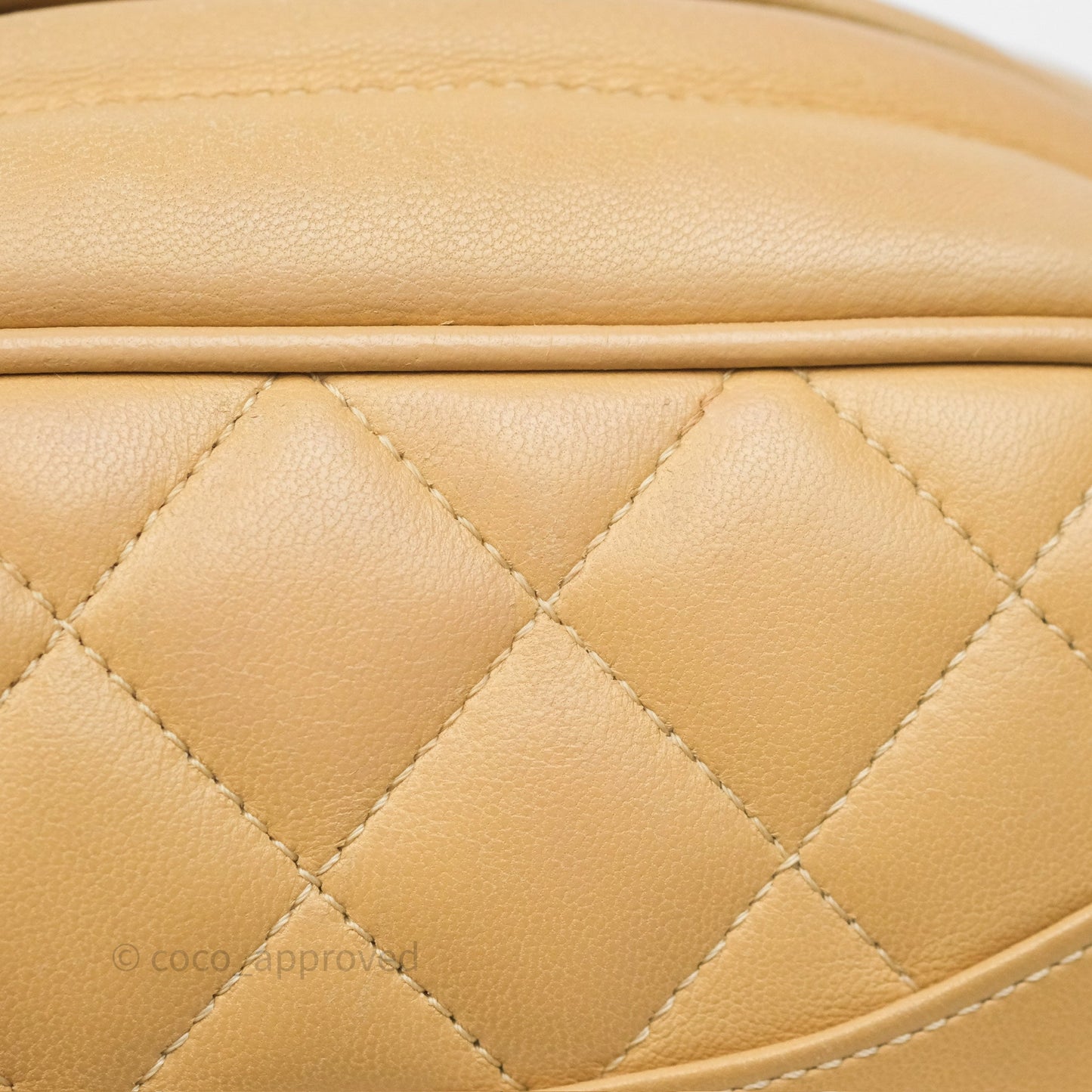 Chanel Coco Vintage Camera Case Beige Calfskin Gold Hardware