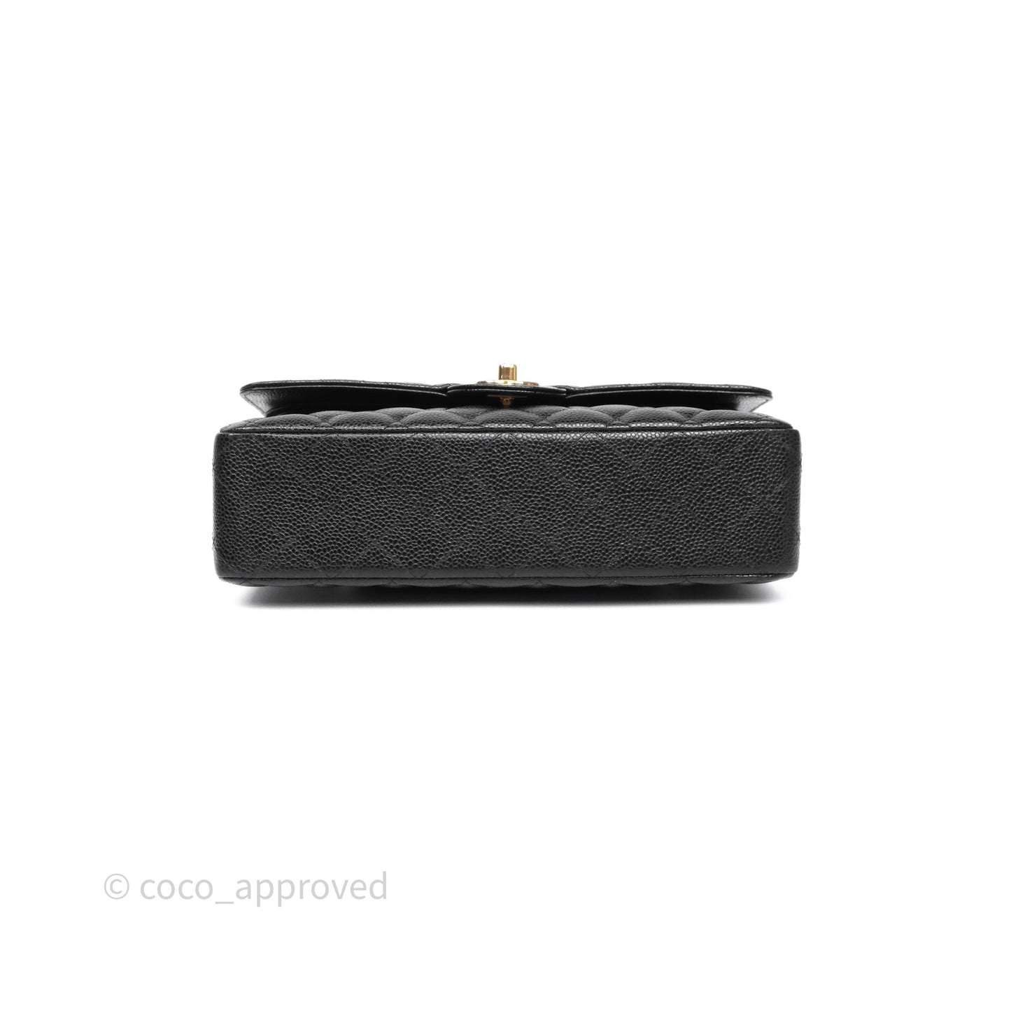 Chanel M/L Medium Classic Flap Quilted Black Caviar Gold Hardware