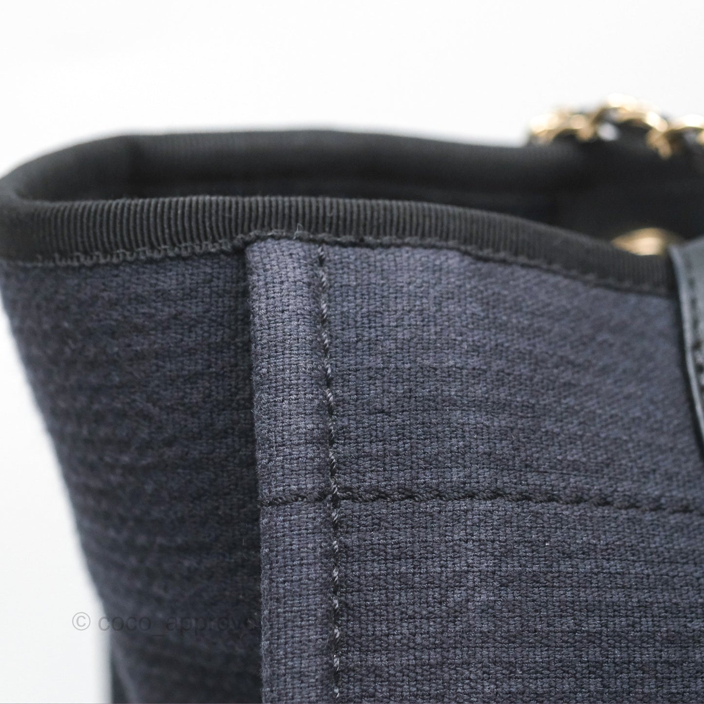 Chanel Medium Canvas Deauville Tote Navy Gold Hardware